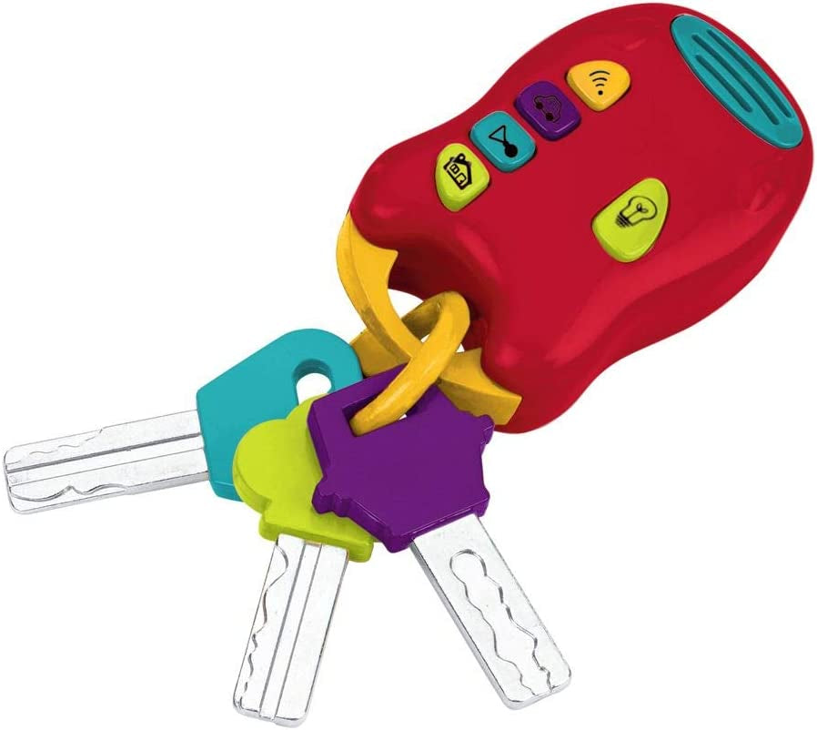 Dětská hračka na klíč Battat - Barevná klíčenka od auta se světlem a zvuky pro děti od 10 měsíců Baby Toys Naty Shop klíč
