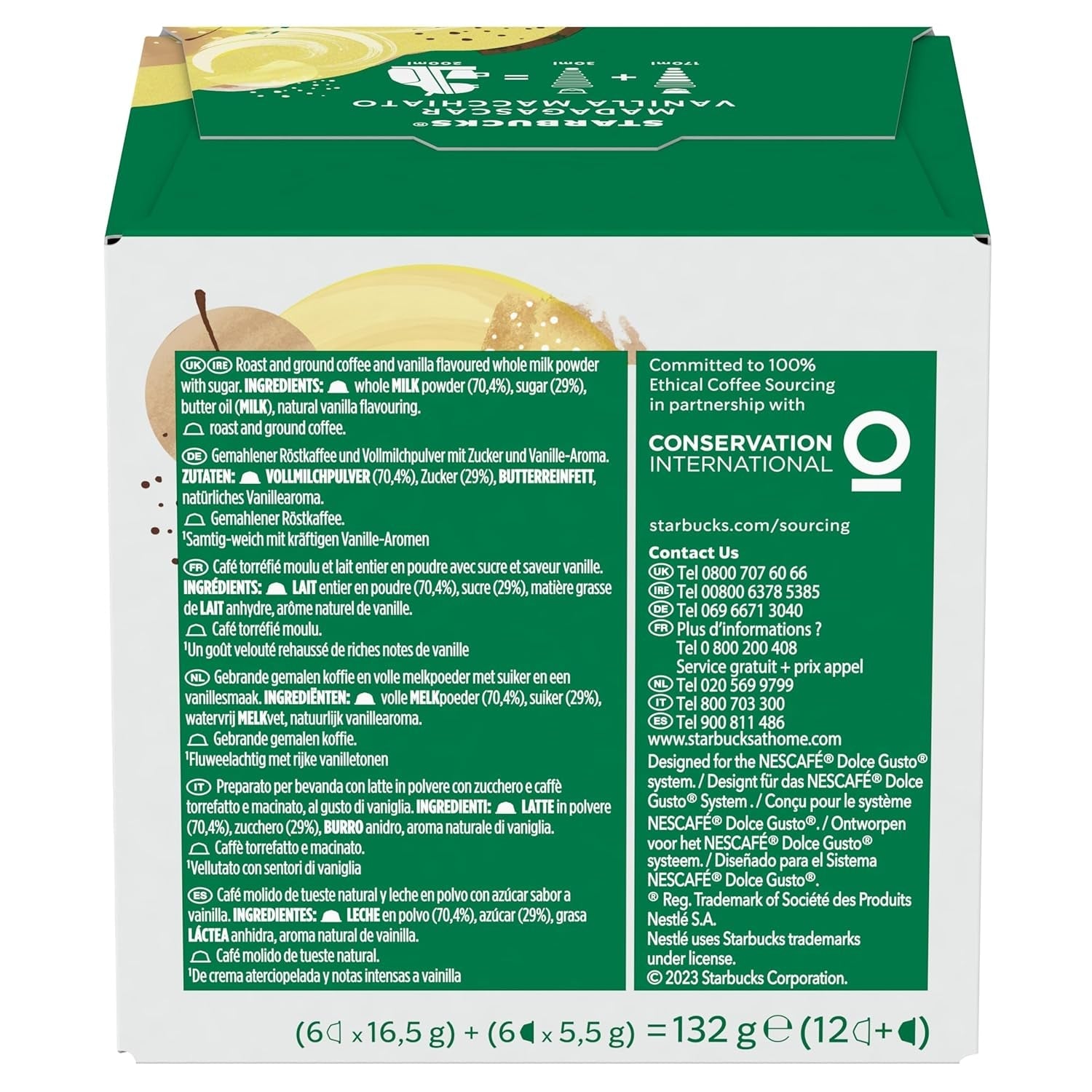 STARBUCKS Vanilla Macchiato od Nescafé Dolce Gusto Kaffeekapseln 6 x 12 (72 kapslí)