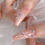Mini Butterfly Zirkonové řetízky na klíče na nehty Y2K Bílá šampaňská Růžová drahokamu Crystal Butterfly Key Chains Nehty 3D Butterfly Design nehtů Klíčenky Butterfly Nails Dekorace Nail Art Klíčenky Nehtové doplňky
