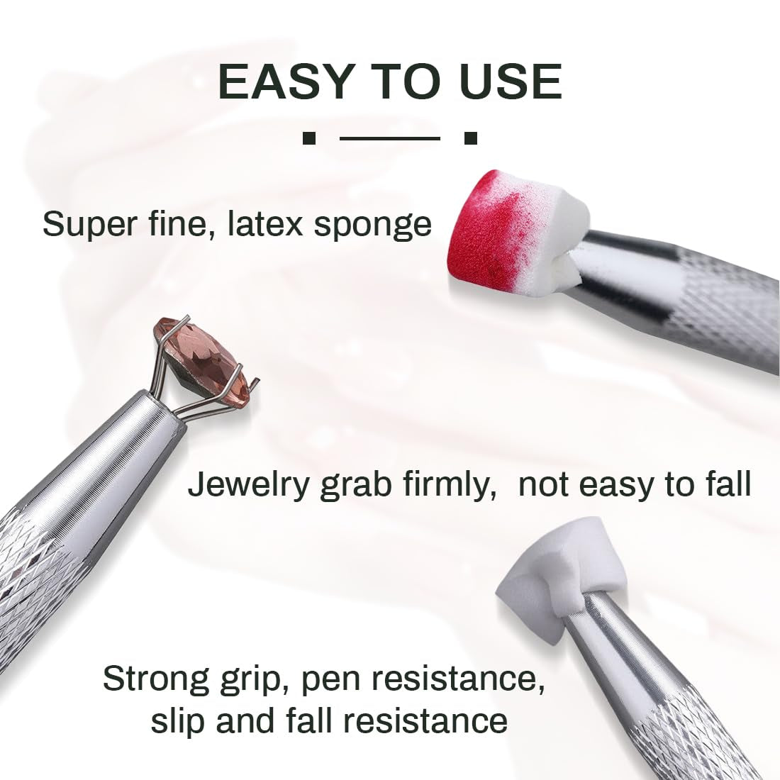 100 Stück Nail Art Schwamm Mit Metallgreifer, Sponge Brush Applicator, Sponge Nagel Pinsel, Maniküre Zubehör Für Nägel, Um Eine Varaudzen Von Gradient Nail Art Patterns Zu Ersetlen