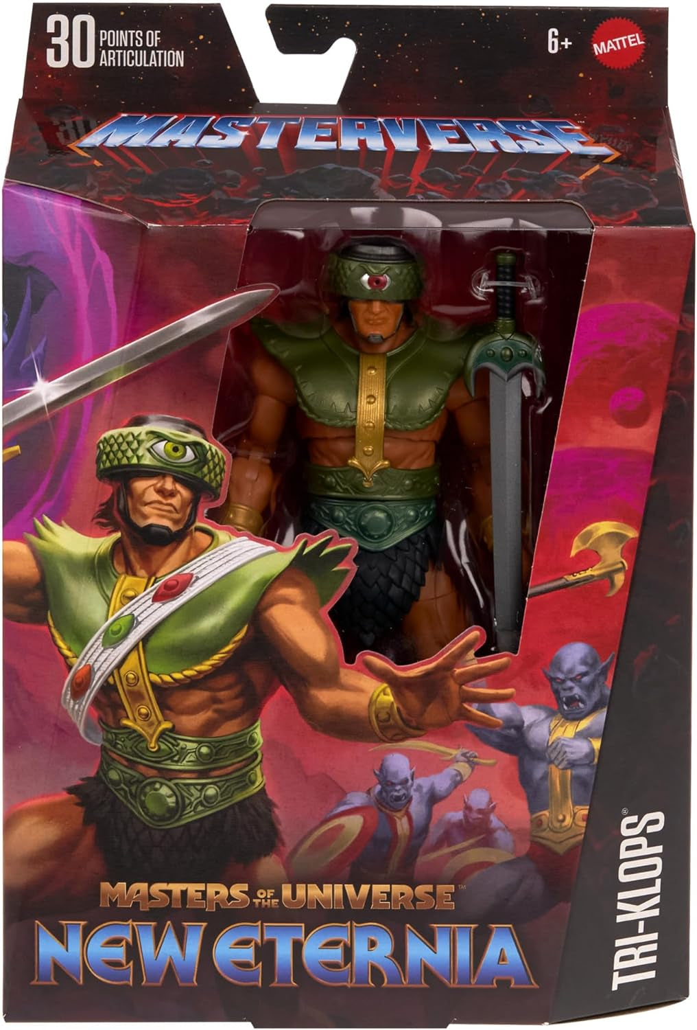 Masters of the Universe Masterverse Nová akční figurka Eternia Tri-Klops Luxusní sběratelská figurka s 30 body pohybu a doplňky Motu Toy HYC52 Akční figurky Naty Shop