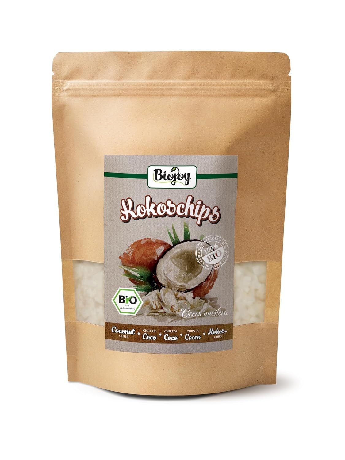 Biojoy bio sušené kokosové lupínky (1 kg), neslazené a nesmažené Naty Shop dehydratované produkty 250 G
