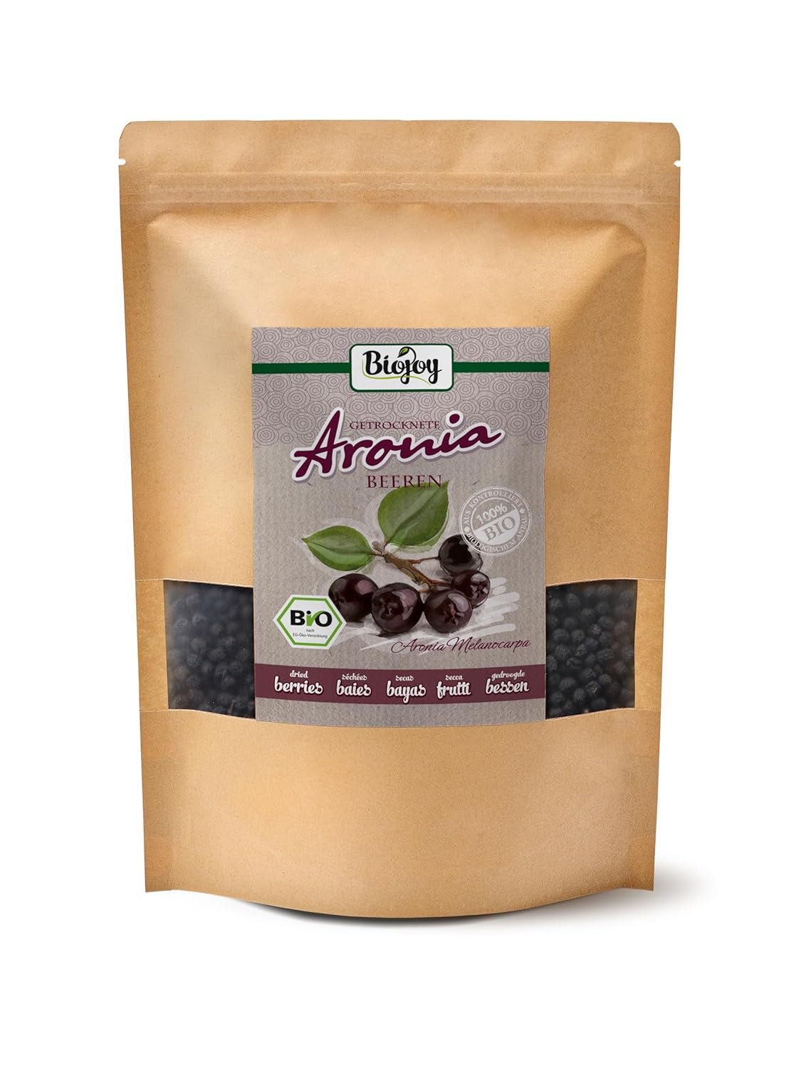 Biojoy bio plody arónie (1 kg), sušené a celé (Aronia melanocarpa) Dehydrované produkty Naty Shop 1 kg (1 balení)