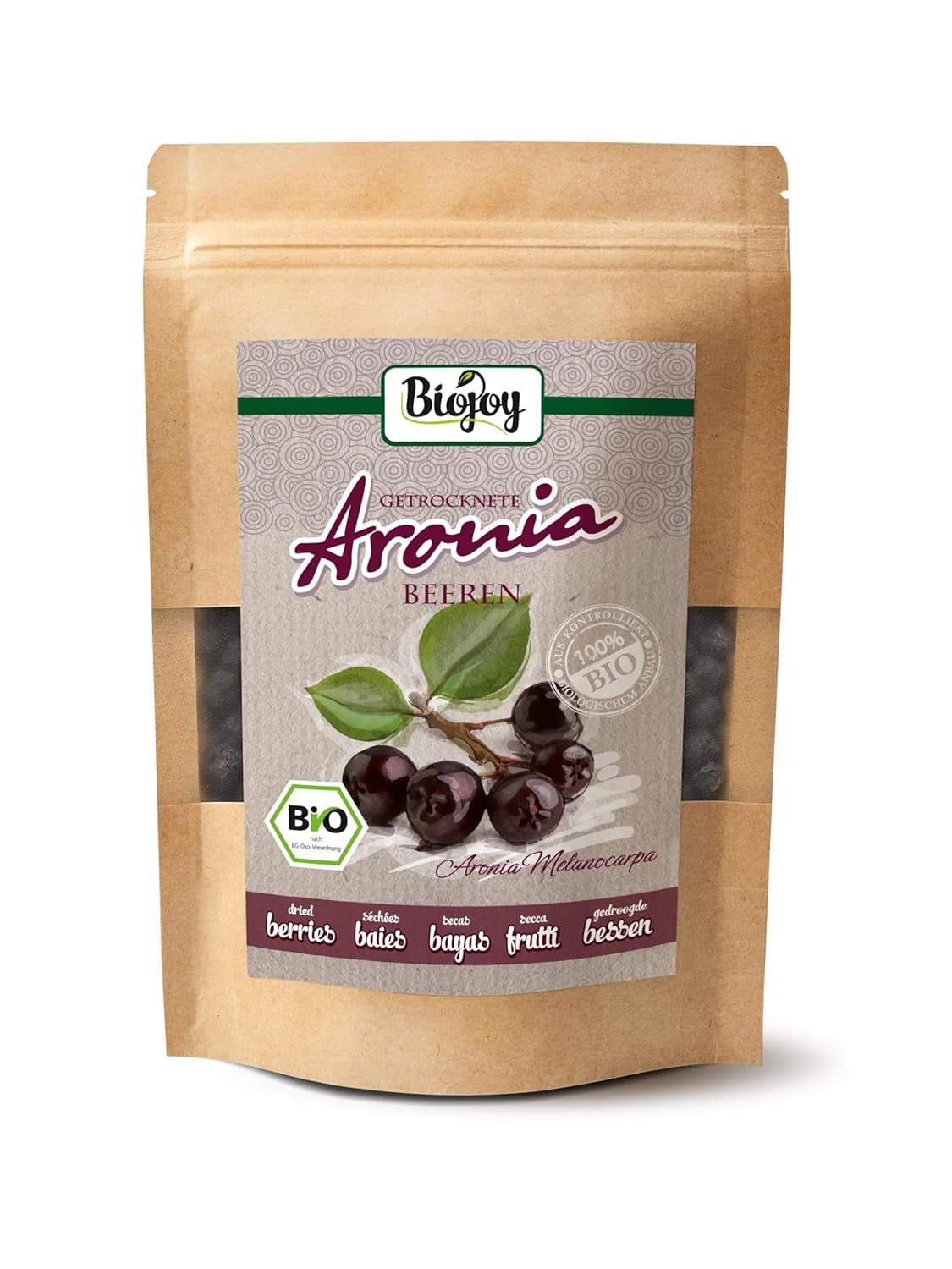 Biojoy bio plody arónie (1 kg), sušené a celé (Aronia melanocarpa) Dehydrované produkty Naty Shop 250 G
