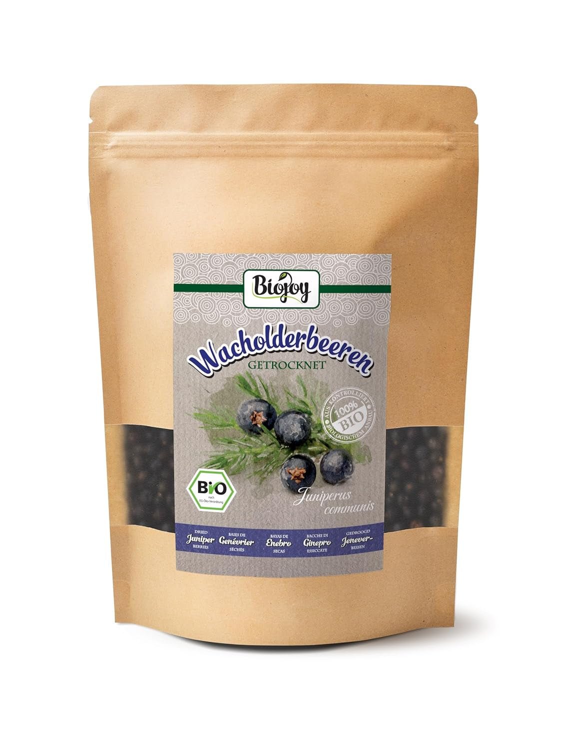 Biojoy bio plody jalovce (250 g), sušené a celé, bez přísad (Juniperus communis) Dehydrované produkty Naty Shop 250 G