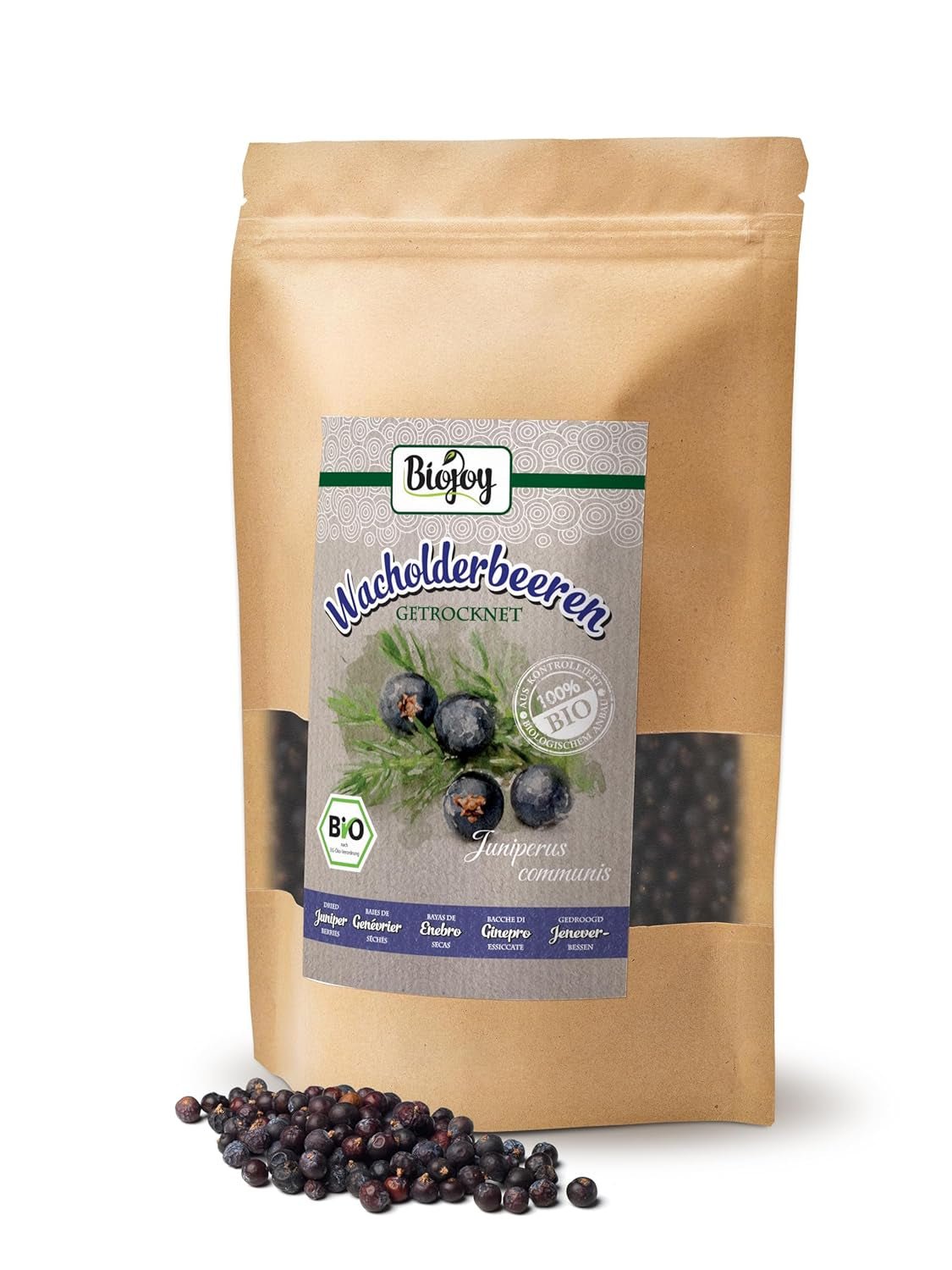 Biojoy plod jalovce bio (250 g), sušené a celé, bez přísad (Juniperus communis) Dehydrované produkty Naty Shop