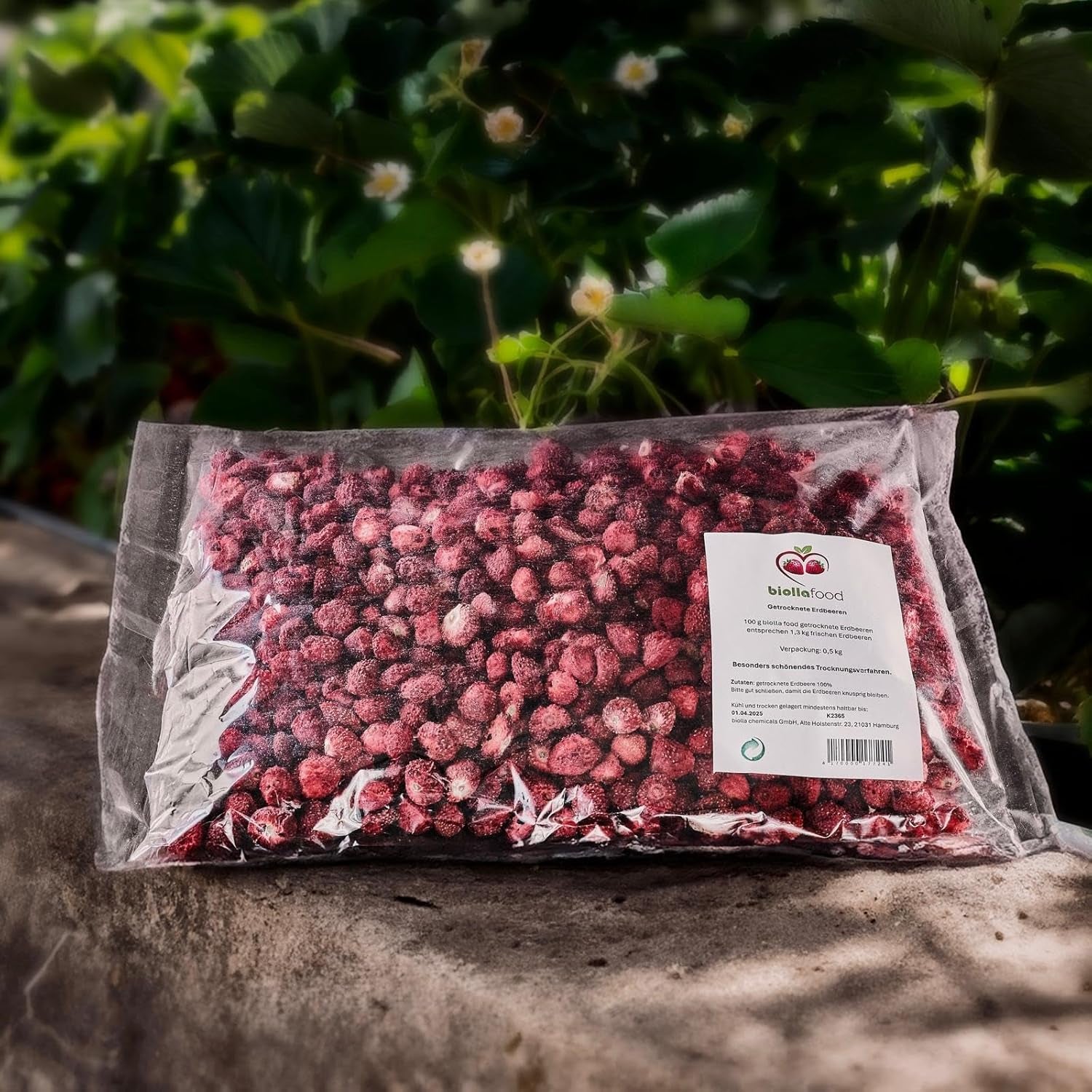 biolla food celé sušené jahody, 0,5 kg, 100% přírodní. Zdravé svačiny pro děti. Ideální do smoothies, ovesných müsli, čajů a kaší. Dlouhá skladovatelnost. VEGANSKÉ, BEZLEPKOVÉ, RAW FOOD Dehydratované produkty Naty Shop
