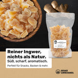 Bremer Gewürzhandel zázvor, kousky sušeného ovoce kořeněné, aromatické, kořeněné, nesířené, 1kg Dehydrované produkty Naty Shop