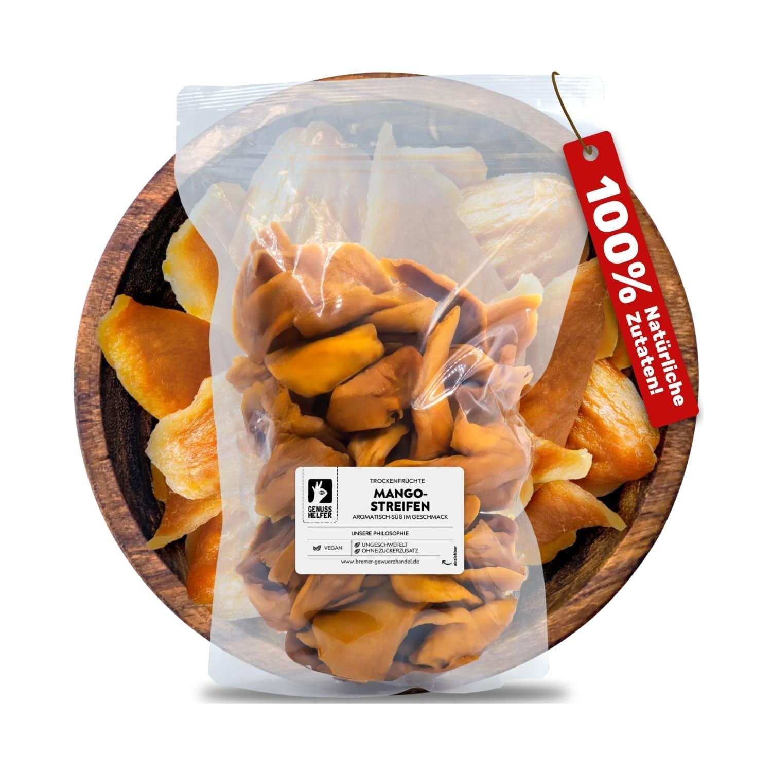 Bremer Gewürzhandel mango, sušené nudličky manga, nesířené, bez přidaného cukru, 1kg Dehydrované produkty Naty Shop 1kg (1 balení)
