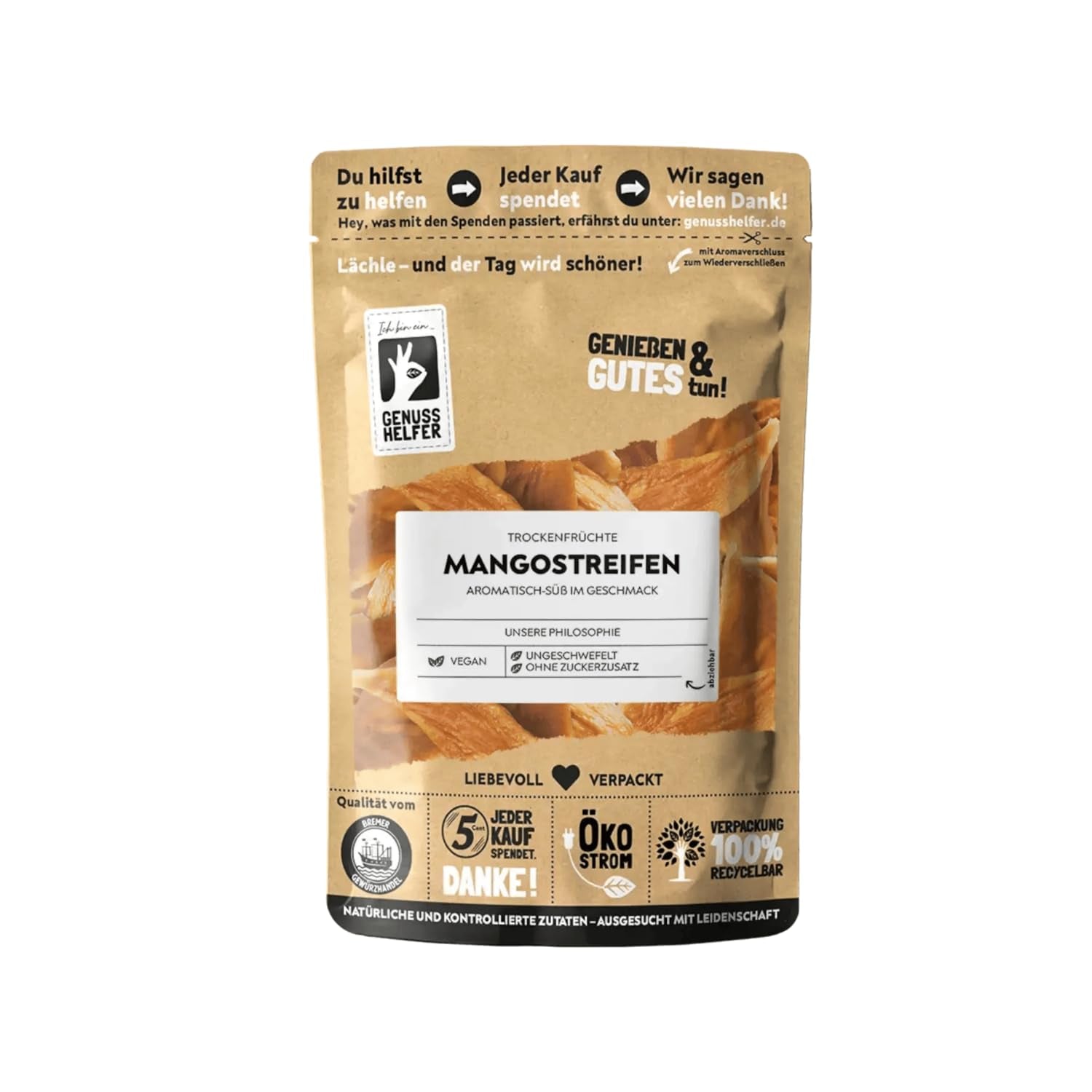 Bremer Gewürzhandel mango, sušené nudličky manga, nesířeno, bez přidaného cukru, 1kg Dehydrované produkty Naty Shop 180 G (1 balení)