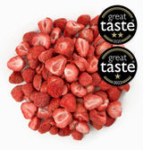 BRIX mrazem sušené jahody | Přírodní jahody 75 g | Cena Great Taste Award za sušené, mrazem sušené ovoce | Bez GMO, Bezlepkové, Veganské, Zadržené vitamíny Naty Shop Dehydratované produkty