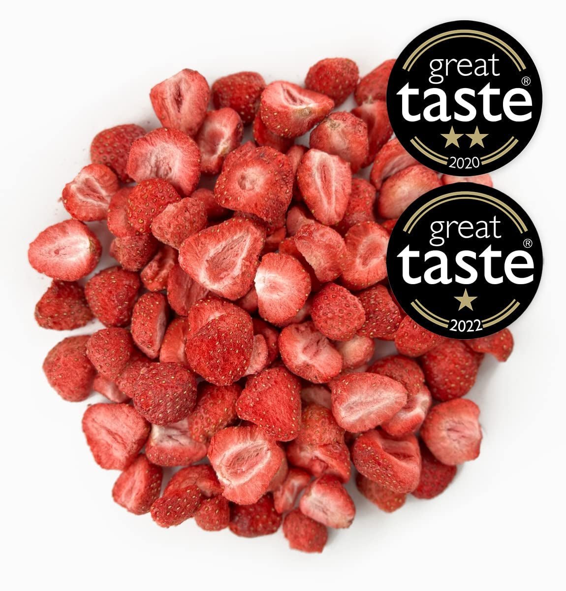 BRIX mrazem sušené jahody | Přírodní jahody 75 g | Cena Great Taste Award za sušené, mrazem sušené ovoce | Bez GMO, Bezlepkové, Veganské, Zadržené vitamíny Naty Shop Dehydratované produkty