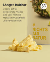 BUAH® Lyofilizovaný ananas | Ananasové chipsy jako svačina nebo do müsli a dezertů | Ideální náhrada sladkostí | Vegan a bez přidaného cukru | 100% mrazem sušené ovoce | 200 g dehydratovaných produktů Naty Shop