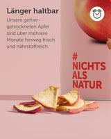 BUAH® Bio mrazem sušená jablka | Mrazem sušená bio jablka bez přidaného cukru | 100% mrazem sušené ovoce (veganské bezlepkové bez laktózy) | Ideální svačina (110g) Dehydrované produkty Naty Shop