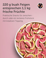 BUAH® Mrazem sušené fíky | Fíkové chipsy Jako svačina, k müsli a dezertům | Ideální náhrada za cukroví | Vegan a bez přidaného cukru | 220 g dehydratovaných produktů Naty Shop