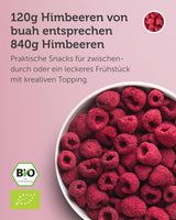 BUAH® Bio mrazem sušená malina | malinové lupínky jako svačina, do müsli a dezertů | ideální náhrada sladkostí | veganské a bez přidaného cukru | 120 g dehydratovaných produktů Naty Shop