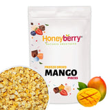 Lyofilizované kousky manga 100g - Lyofilizované ovoce - Lyofilizované sušené ovoce - Sušené mango - Perfektní pro svačiny, pečení, müsli, smoothie a dezerty Dehydrované produkty Naty Shop 100G