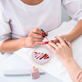 Paletka Harz Nail Art,Maniküre Gemalt Palette,Goldener Rand Nagelleck Palette,Nail Art Make-up Paletten Fach Nagel DIY Zubehör(Weiß)