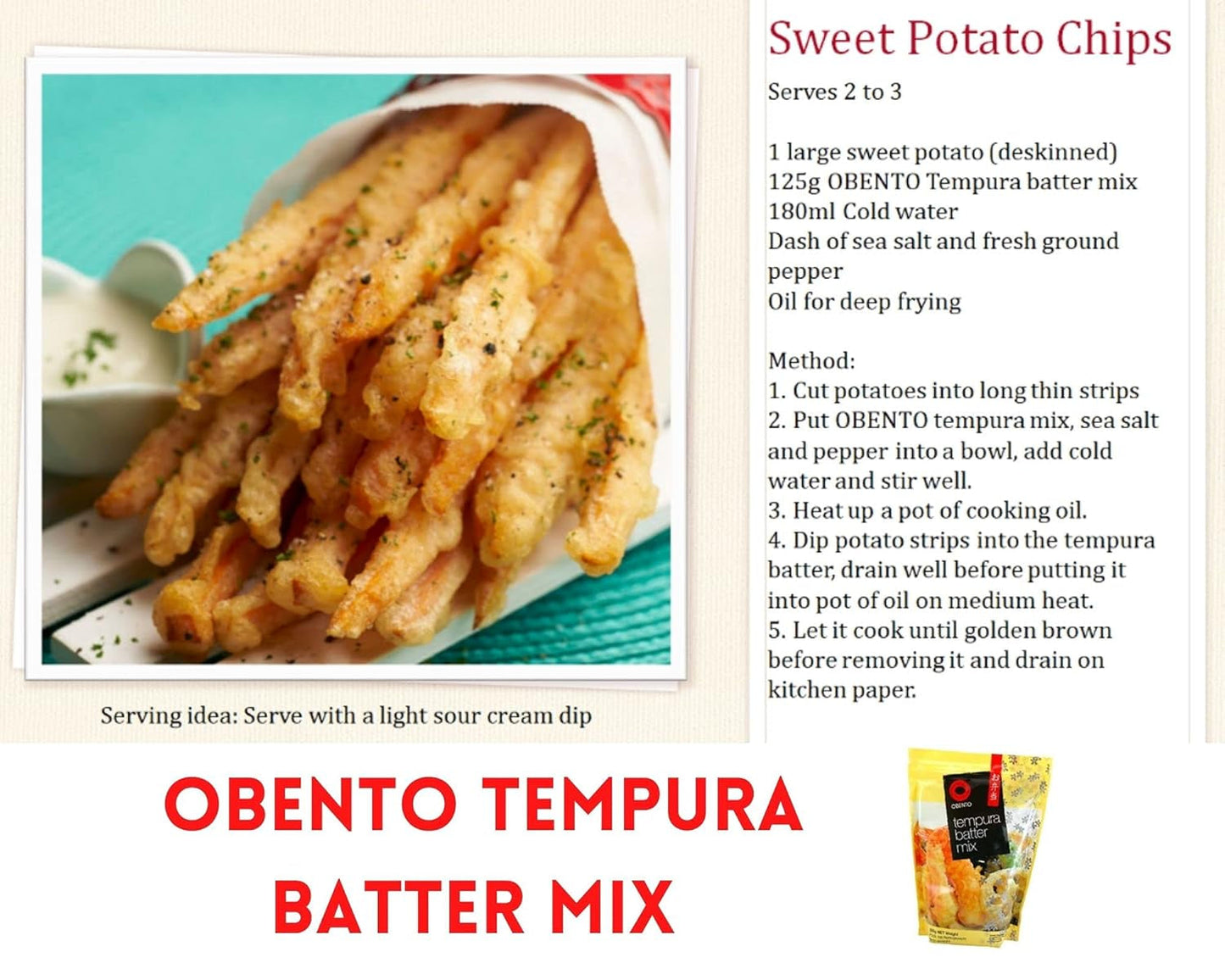 Tempura směs na těsto Tempura Back-Frittiermischung, 500 gramů Směs na pečení a vaření Naty Shop