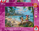 Schmidt Spiele Thomas Kinkade 57528 Disney Mickey a Minnie na Havaji 1000dílné barevné puzzle [exkluzivně pro Amazon] Puzzle Naty Shop Výchozí název