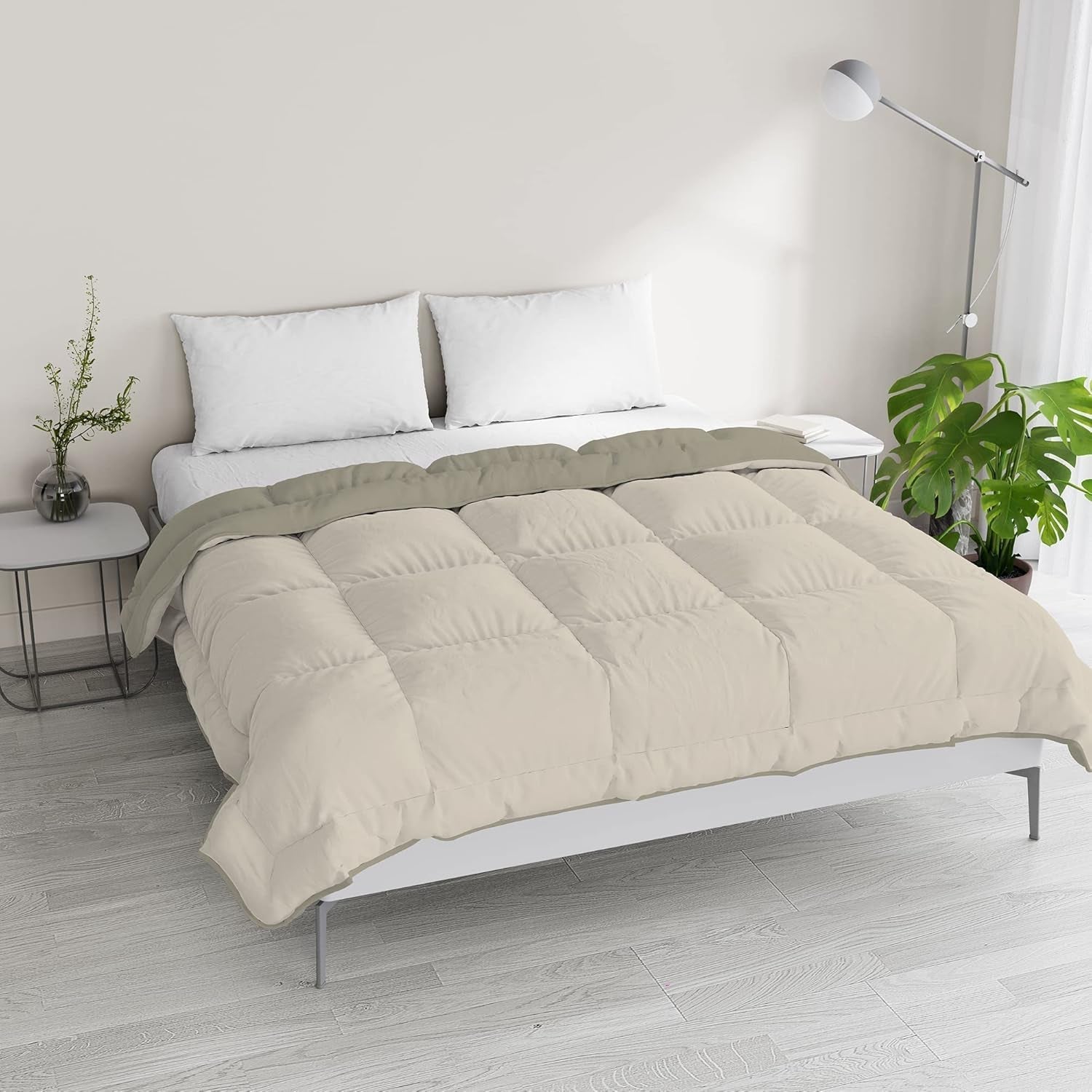 Italské ložní prádlo, zimní přikrývka, šedá/krémová, 250X200Cm Přikrývky a přikrývky Naty Shop