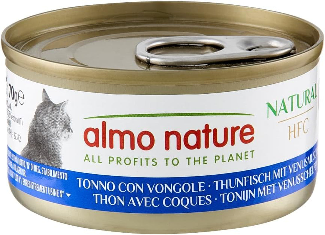 Almo Nature HFC Natural mokré krmivo pro kočky - Tuňák se škeblemi, balení 24 ks (24 x 70 g)