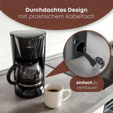 Clatronic® espresso kávovar | Automatický espresso kávovar na 12-14 šálků (cca 1,5 litru) | Espresso kávovar s filtrem a systémem proti odkapávání | 900W | Espressor KA 3473 černý