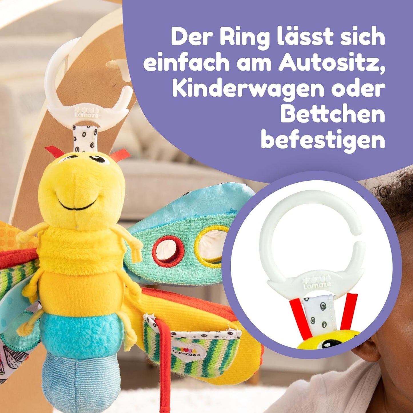 Dětská hračka Lamaze "Freddie the Firefly" Clip & Go, vysoce kvalitní hračka pro batolata, přívěsek na uchopení pro posílení vztahu mezi rodičem a dítětem, od 0 měsíců, více barev Bebe Toys Naty Shop