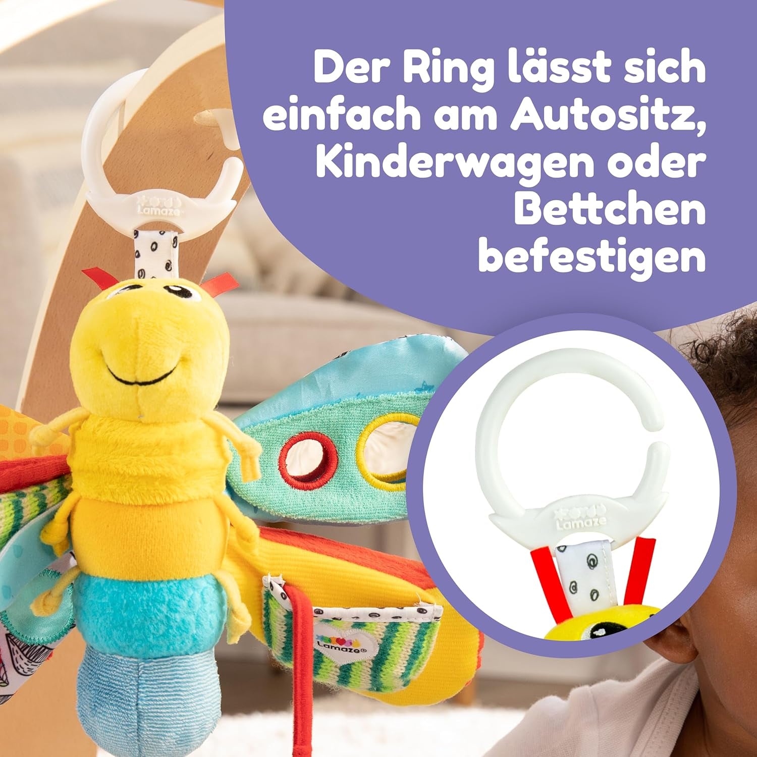 Dětská hračka Lamaze "Freddie the Firefly" Clip & Go, vysoce kvalitní hračka pro batolata, přívěsek na uchopení pro posílení vztahu mezi rodičem a dítětem, od 0 měsíců, více barev Bebe Toys Naty Shop