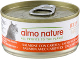 Almo Nature HFC Jelly - vlhké krmivo pro dospělé kočky - losos a mrkev - lidská kvalita, bez lepku - 6 x 70 g