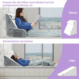 Velký polštář na čtení s madlem, pěna s vysokou hustotou, ergonomický polštář na záda, područky, opěrka krku a hlavy, sklápěcí podsedák na spaní, hraní, sledování televize, na postel a pohovku