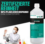 Rostlinný glycerin, 100% přírodní, přírodní zvlhčovač pro vlasy a pokožku, ideální pro mýdla, šampony, krémy, 1 litr Sprcha a vana Naty Shop