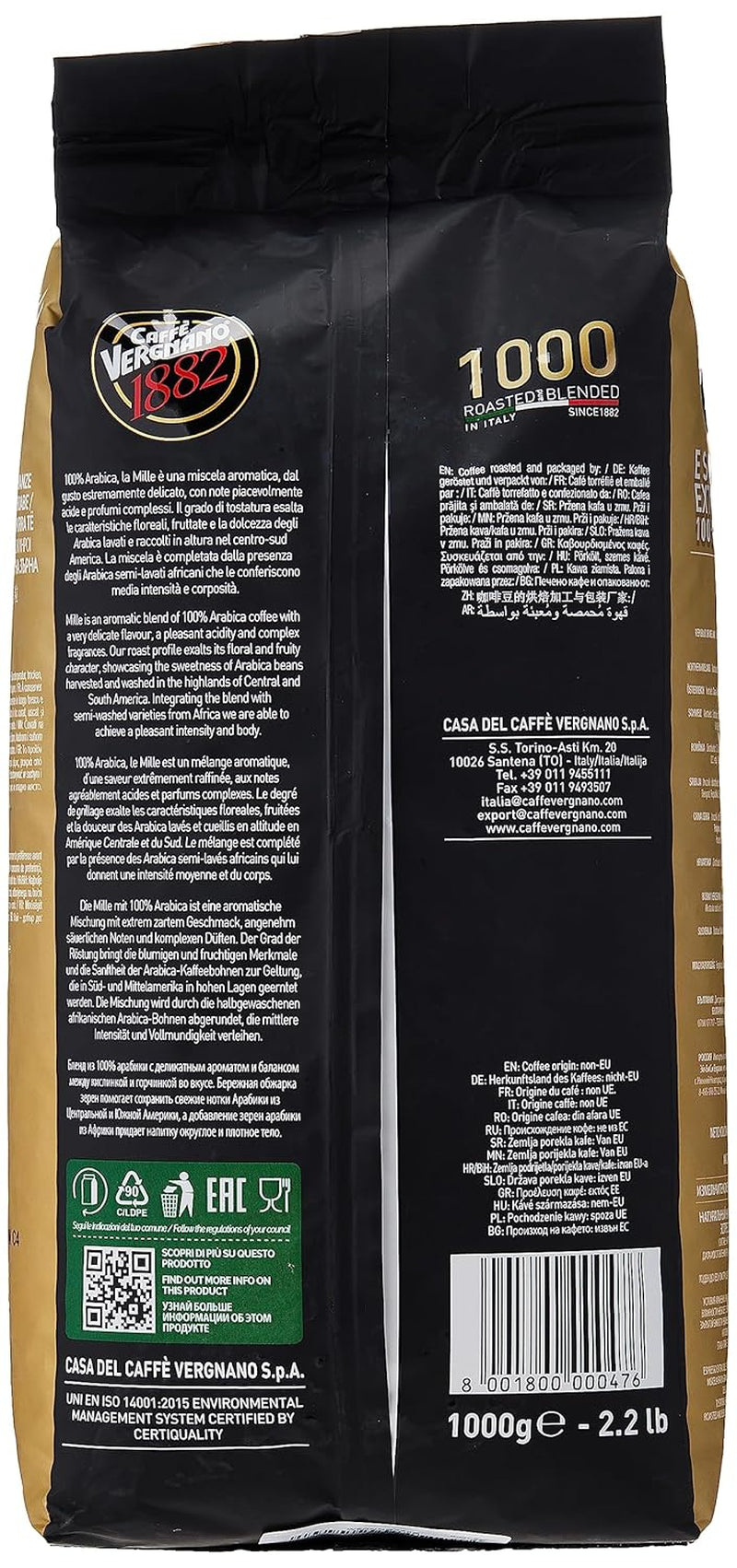 Caffè Vergnano EXTRA SWEET espresso kávová zrna 1000 (1kg)