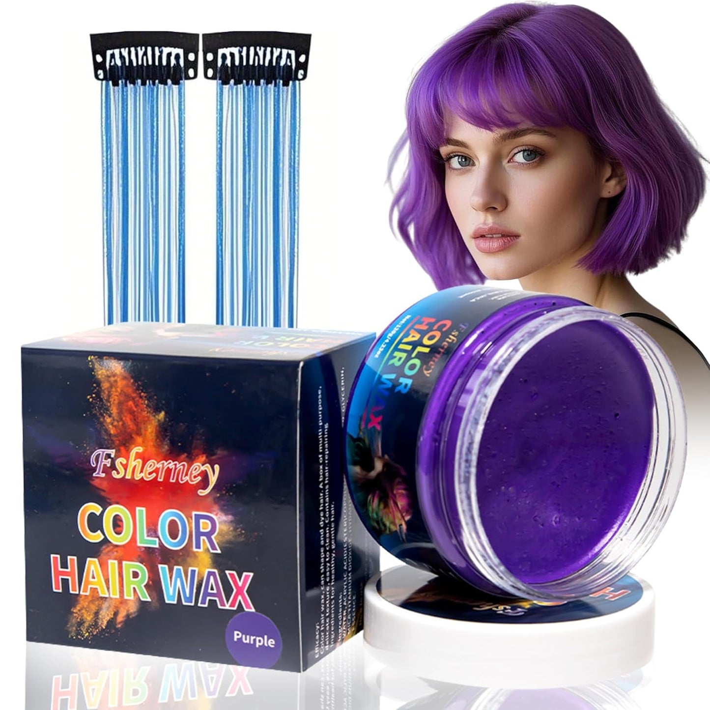 Temporary Green Hair Dye – Vosk pro barvení vlasů, Tón vlasů pro muže Ženy, Přírodní vlasová pomáda, Vosk pro barvení vlasů Crazy Party pro barvu vlasů Crazy Party (4,23 oz, zelená) Naty Shop Violet Hair Dye 1G (1 balení)