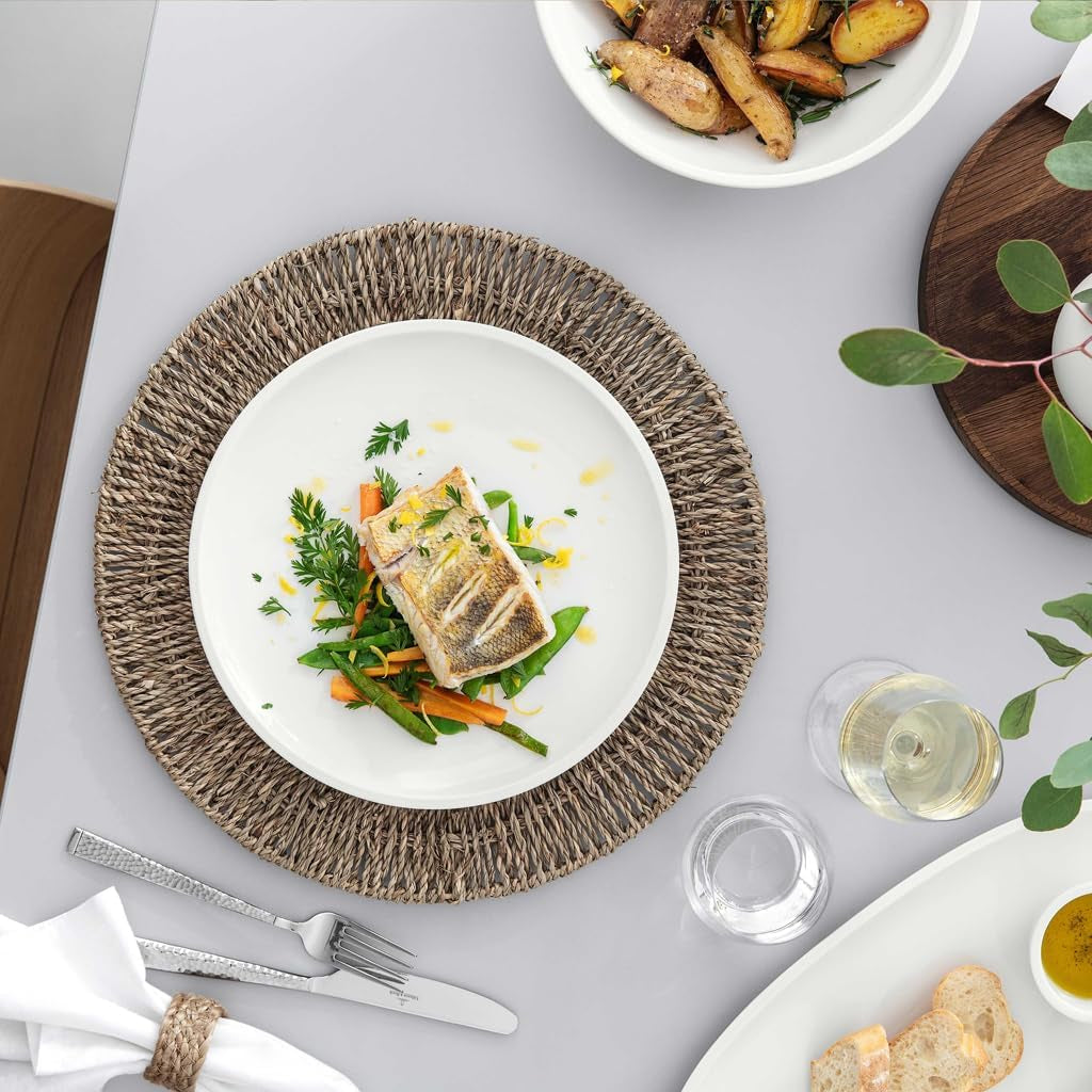 Villeroy & Boch - Artesano 6dílná sada nádobí pro 2, bílá, vhodná do myčky, vhodná do mikrovlnné trouby, sada příborů, sada talířů, jídelní talíře, snídaňové talíře, talíře, prémiový porcelán