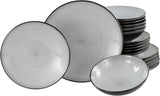 CreaTable, 23964, Serie Malmö, 18dílný Geschirrset für 6 Personen, Teller Set aus Steinzeug, spülmaschinen- und mikrowellengeeignet, Qualitätsproduktion
