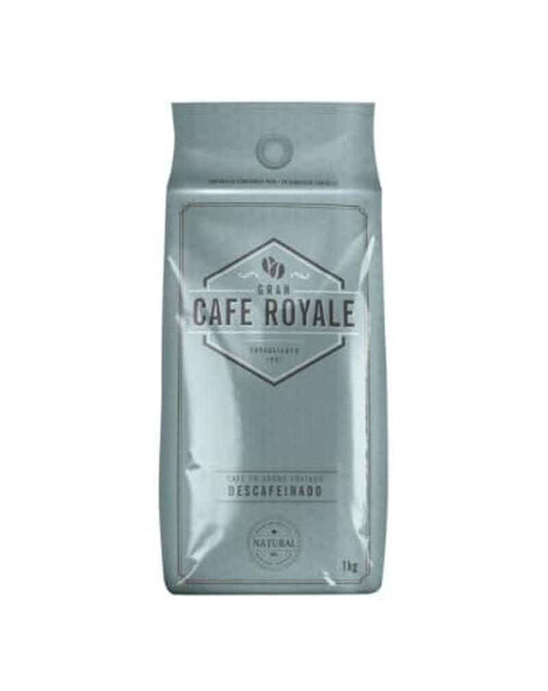 Gran Café Royale bez kofeinu - 100% pražená káva - 1 kg zrnková nebo mletá - ekonomické balení 10 kg (10 x 1 kg)