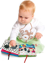 Clementoni 17721 Disney Baby - látková knížka, všestranná cestovní hračka pro miminko, praskající a pískací obrázková knížka pro novorozence od 0 měsíců Dětské hračky Naty Shop