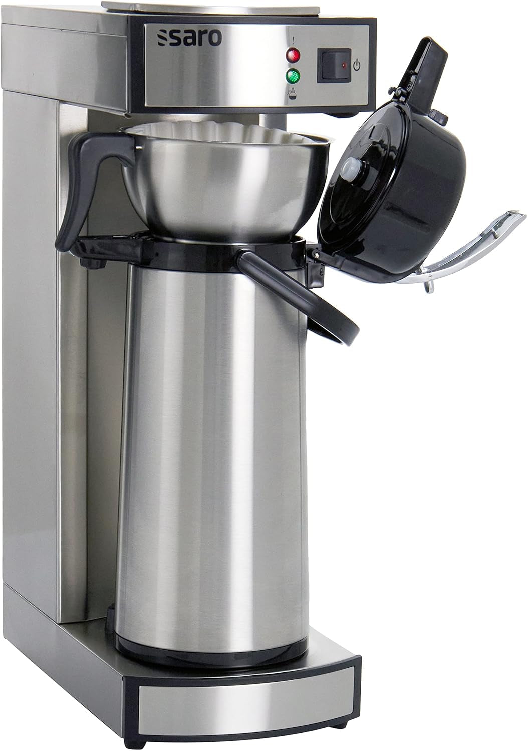 Espresso kávovar Saro včetně karafy s izolovaným nerezovým čerpadlem – 2,2 l – doba přípravy cca. 5–6 min – ochrana při provozu bez vody – 2,069 kW – model THERMO 24