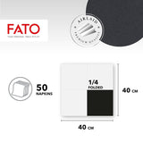 Fato - Suché papírové ubrousky, Airlaid, Látkový efekt, Balení 50 ubrousků, Velikost 40X40 Složené na 4 kusy, Barva Černá
