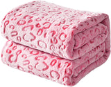 FY FIBER HOUSE flanel fleece přehoz, deka z mikrovlákna s 3D potiskem geparda, 228 X 274 cm, fialová Přikrývky a přikrývky Naty Shop Pink 50 "X60"