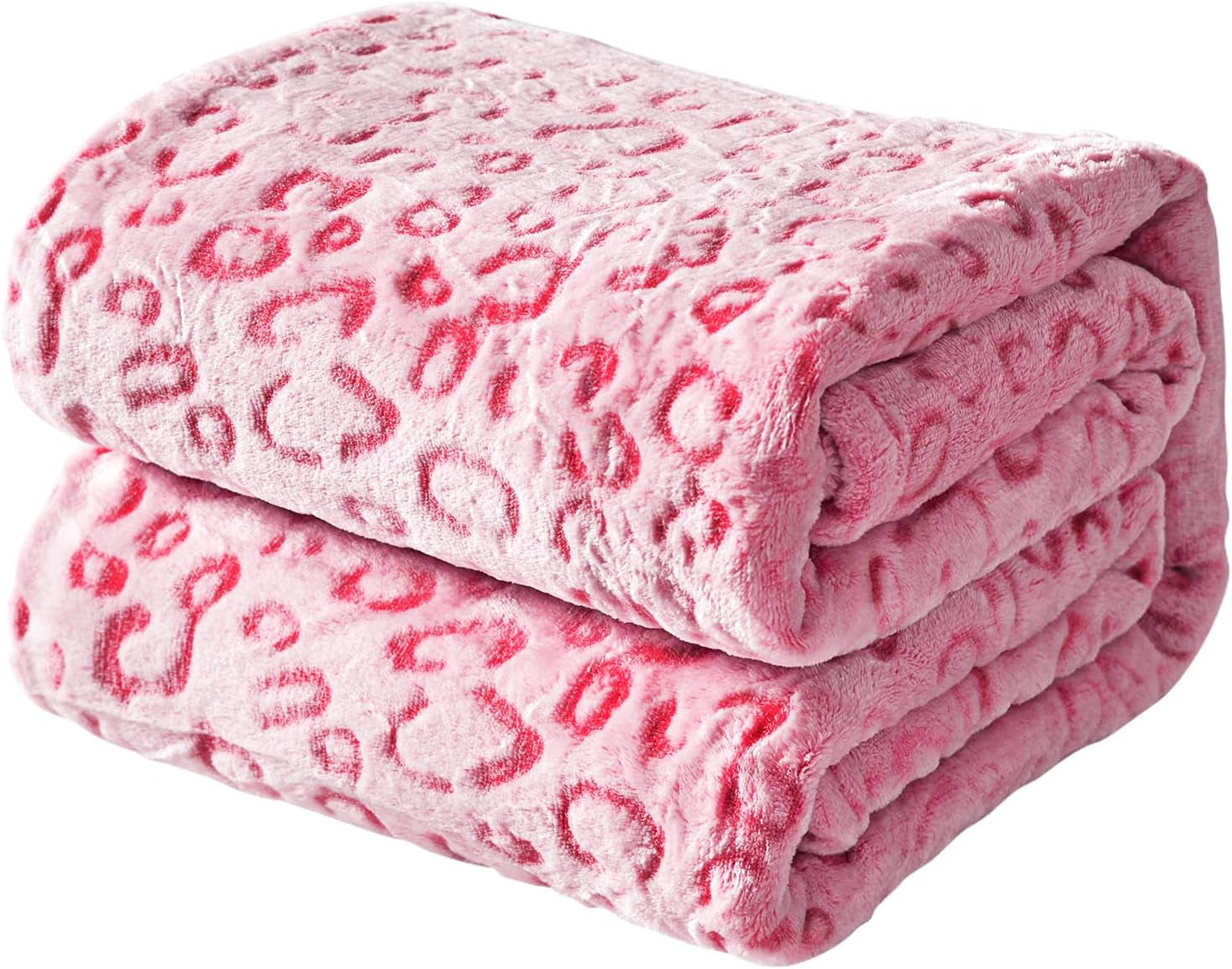 FY FIBER HOUSE flanel fleece přehoz, deka z mikrovlákna s 3D potiskem geparda, 228 X 274 cm, fialová Přikrývky a přikrývky Naty Shop Pink 50 "X60"