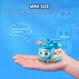 Super Wings Super Pets 4 KS Shine, Golden Boy, Jerome, Ellie Přenosná hračka s přepínatelným výrazem obličeje Bleskový efekt pro 3 4 5 6 7 8letého chlapce Dívka 2palcové akční figurky Naty Shop