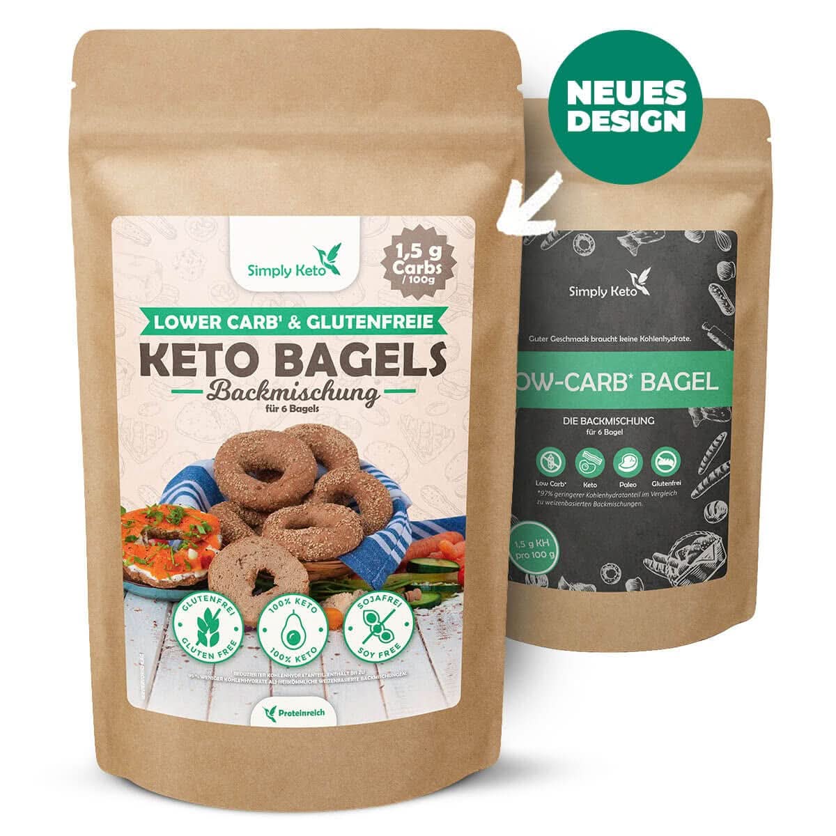Simply Keto Lower Carb* Směs na pečení bagel pro nižší sacharidy* a ketogenní dietu – bez laktózy a lepku – 335 gramů Naty Shop Kitchen