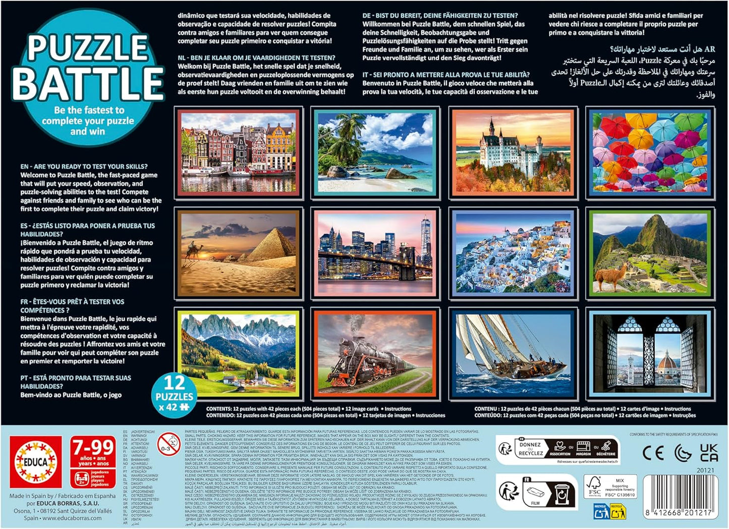 Educa - Puzzle Battlescapes. Autentická bitva kousků | Buďte první, kdo dokončí hádanku a stane se vítězem. Od 7 let (20121) Puzzle Naty Shop