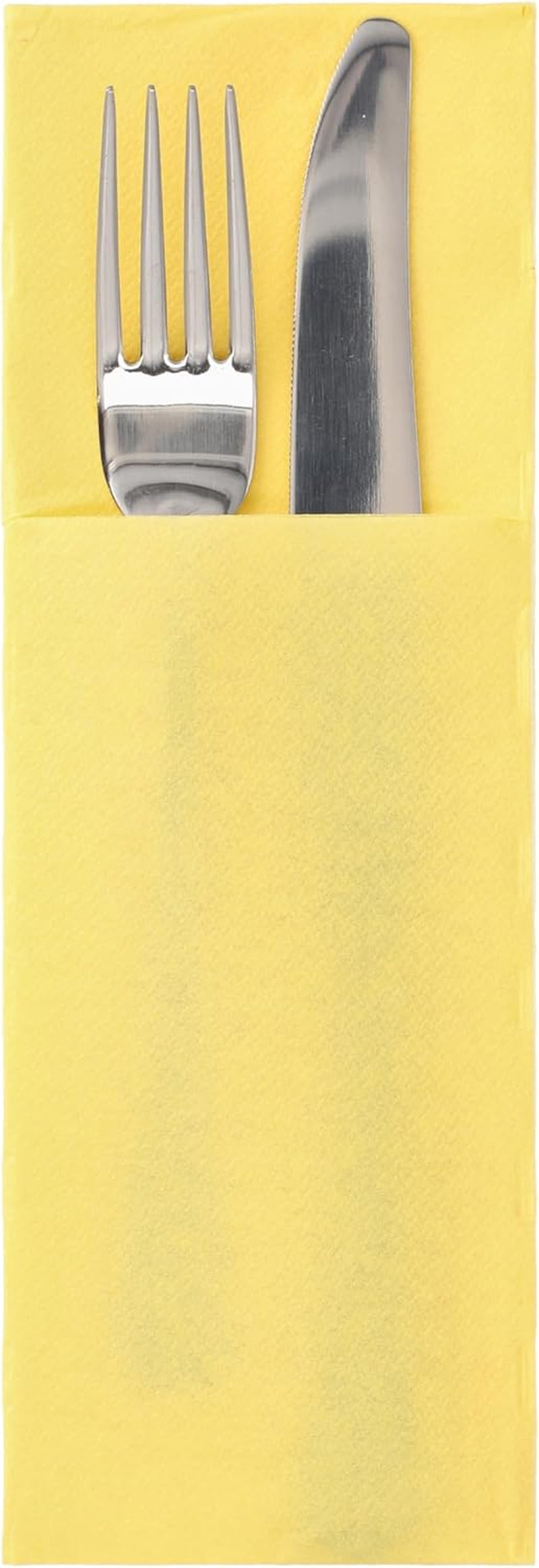50 sáčků na příborové ubrousky 'DAILY Collection' 48 cm X 30 cm žluté se záhybem na příbory