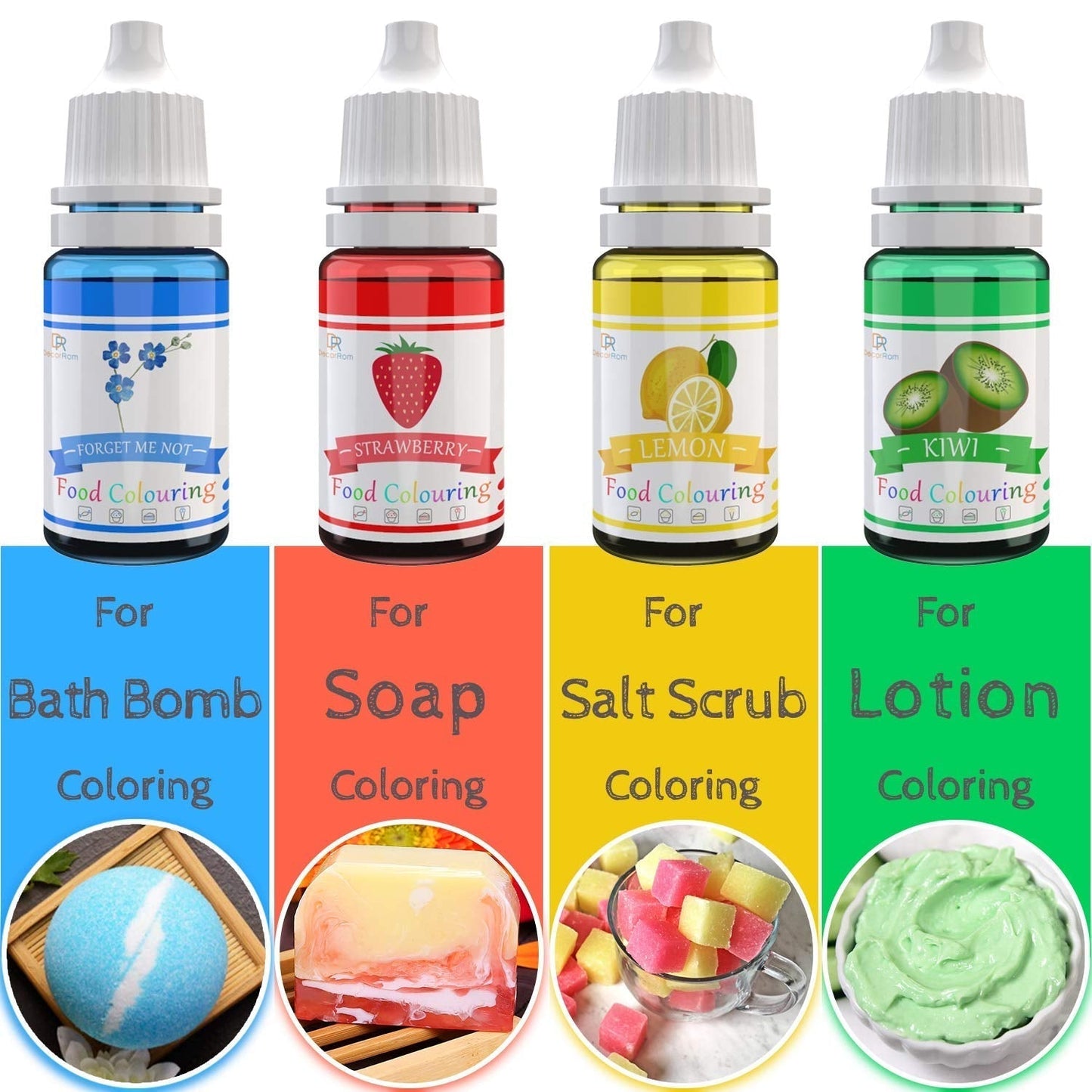 DecorRom, sada 10 ks tekutých potravinářských barviv, 10 x 10 ml Naty Shop