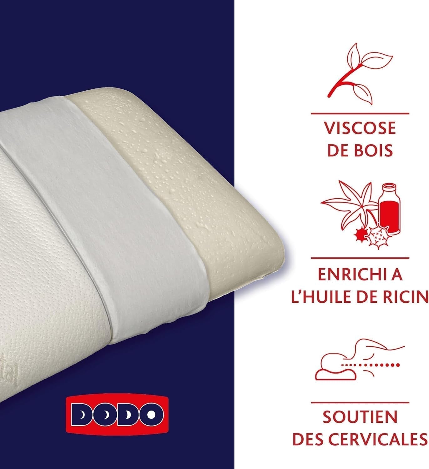 Polštář, Ergonomický, Zeleninový, 45 X 70 Cm, Paměťový tvar, Obdélníkový, Výplň 100% MDF, Bavlněné dno, Polyesterový Potah – Polštáře Castor Oil Naty Shop Standard