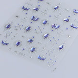 JMEOWIO 3D Nálepka na nehty Modrá Nálepka na nehty Selbstklebend Nagelaufkleber 5D Stereoskopický Mondstern Dekoration Nageldesign Zubehör 1 Blatt