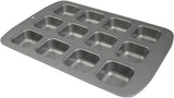 CSB106 Quadratische Antihaftbeschichtete Backform Mit 12 Minilöchern Aus Karbonstahl, Edelstahl, Silver, 37,3 X 26,1 X 3,1 Cm Formy a plechy na pečení Naty Shop